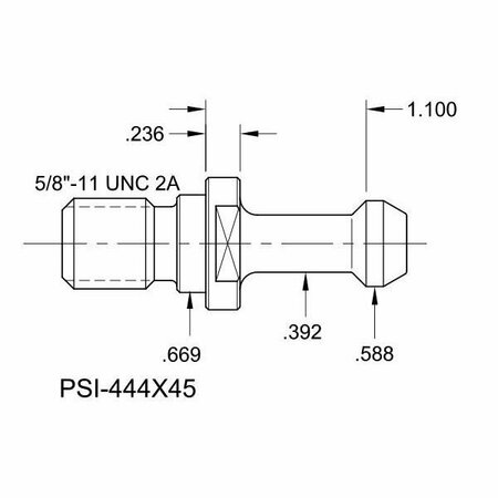 TJ DAVIES CO Solid Retention Knob PSI-444X45